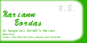 mariann bordas business card